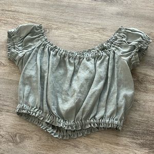 Kepola Design House Linen Crop Top in SZ XS
